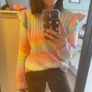 Loft ruffle shoulder sweater